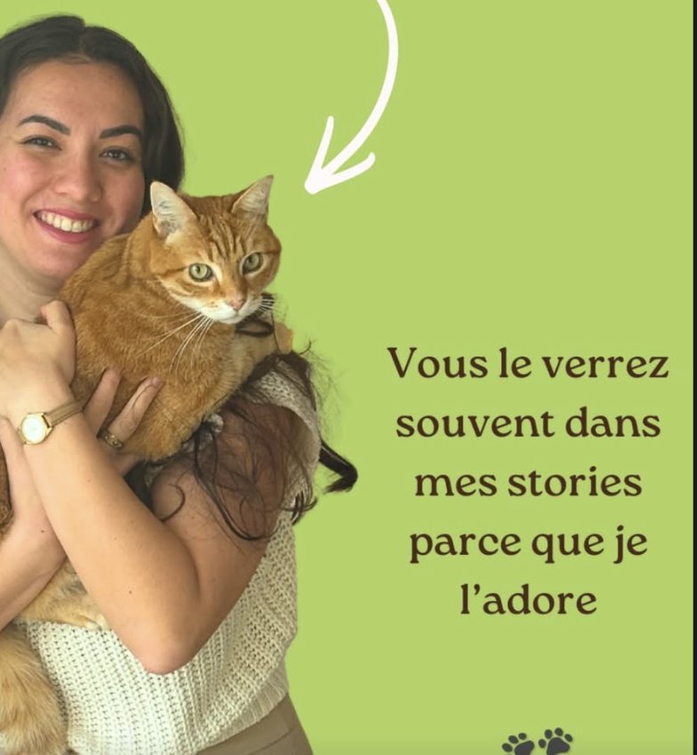 Marion avec Kitou, son chat roux
